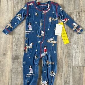 NWT Pj Salvage Denim Blue Dog Print Kids Pajamas